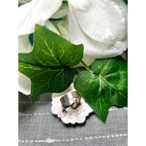 Anillo Ajustable Rena Shelly con Búfalo Blanco y Plata de Ley con Piedra Natural para Regalo - Product Image 4