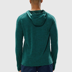 Sweat à capuche d'entraînement de gymnastique 100% coton pour hommes à manches longues T-shirt décontracté à capuche - Product Image 2