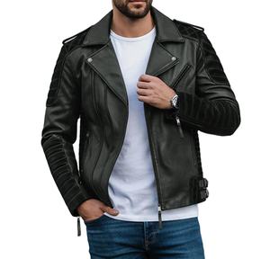 Veste en cuir pour homme au design unique, service OEM, marque privée, col montant, imperméable et respirante, collection 2026 - Product Image 1