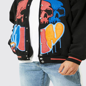 Chaqueta de bombardero Unisex personalizada de alta calidad para hombre, chaqueta blanca de lana Varsity Letterman para invierno con parche, novedad de 2024 - Product Image 5
