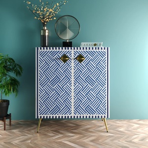 ไม้สักโบราณฝังกระดูกเรซิ่นตารางสําหรับห้องนั่งเล่นอินเดีย High End Elegant โต๊ะน้ําชาคอนโซลในราคาโรงงานขายส่ง - Product Image 4