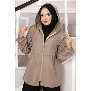 Trench court zippé en vison - Product Image 3