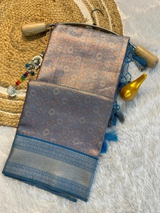 Banarasi, Sari tradicional de diseñador de seda de tejido suave Para Boda nupcial, ropa de fiesta clásica con blusa pesada de lujo exclusiva - Product Image 5