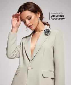 เข็มกลัดแฟชั่นปกเสื้อลายสก็อตลายสก็อตสีเงินเมทัลลิคใส่ได้ทั้งชายและหญิงชุดสูทเบลเซอร์พิเศษทนทานเหล็กทันสมัย - Product Image 5