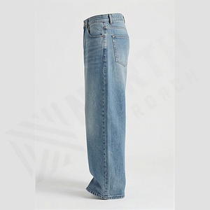 Pantalones Vaqueros Anchos de Pierna Ancha para Hombre, Estilo Holgado, Ropa Urbana, Hip Hop, Pantalones de Mezclilla Duraderos, Color Personalizado, Venta al por Mayor Premium - Product Image 3