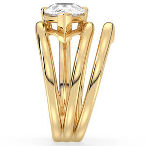 REYES-Anillo solitario de moissanita en forma de pera con diseño espiral único, joyería fina certificada GRA de Plata de Ley 925 para mujer - Product Image 5