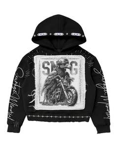 Front Disstress Patch Streetwear Sudadera con capucha Crea tu propio logotipo de diseño Te daremos todo lo personalizado según tus necesidades - Product Image 1