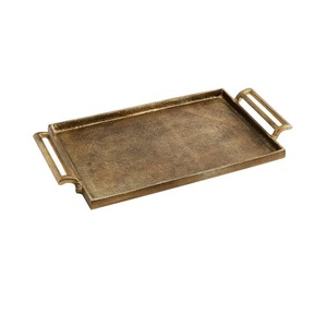 Plateau de service en bois tendance pour la décoration de table de mariage, avec poignée en métal, vaisselle décorative pour restaurant - Product Image 6