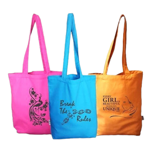 Bolsa de mano reciclable de algodón con estampado personalizado barato para seda rosa, blanca y azul con logotipo de patrón liso en la superficie PCS - Product Image 2