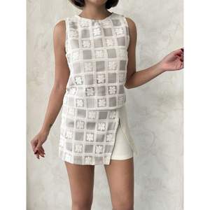 Blusas y Camisas para Mujer Topshow, Diseño a Cuadros con Piedras, Crochet, Moda al por Mayor - Product Image 2