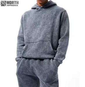 Oem Survêtement athlétique délavé à l'acide Survêtement à capuche avec poche kangourou pour homme urbain Streetwear Design OEM délavé à l'acide - Product Image 2