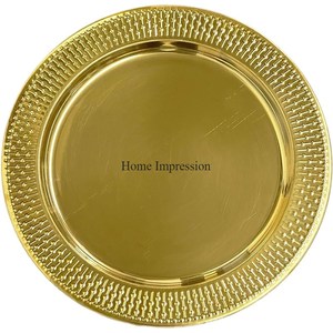 Cuivre Antique Finition Ronde Grande Forme De Mariage Et Parties Centres De Table Et Décoration Plaques De Chargeur Au Prix Le Plus Bas - Product Image 3