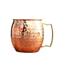 Mug en Cuivre Pur à 100% Écologique Fait Main Design Élégant Vaisselle Métallique de Haute Qualité avec Paille pour la Maison, le Bureau et l'École