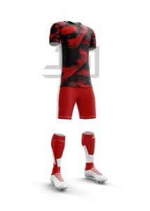 Conjunto de Uniforme de Fútbol, Camiseta y Pantalones Cortos de Alto Rendimiento, Duraderos y Transpirables, 100% Poliéster, Nombre del Equipo Personalizado para Torneos - Product Image 3
