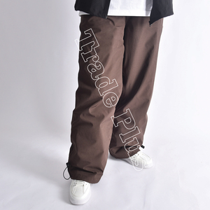 Pantalones de esquí de estilo callejero para hombre, Color sólido, impermeables, diseño de Hip Hop, cintura elástica, cremallera a prueba de viento, corte holgado, estampado de nieve Plus - Product Image 1