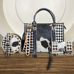 ชุดกระเป๋า3ชิ้นสำหรับ2025กระเป๋าสะพายไหล่ทำจากหนังลายตารางหมากรุกเครื่องมือ & กระเป๋าสะพายข้างสำหรับผู้หญิงดีไซน์หรูหรา - Product Image 1