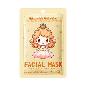 Mascarilla Facial SADOER Serie Cartoon, Blanqueadora, Orgánica, con Vitamina C, Vegana, Ácido Hialurónico, Funcional, para el Cuidado de la Piel - Product Image 4