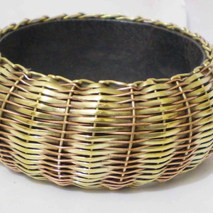 Handmade Natural Rattan Wicker Wrapped Copper Bangle For Women Luxury Handwoven Ethnic <b>Bracelet</b> <b>Boho</b> Chic Statement Metal Craft - Product Image 1