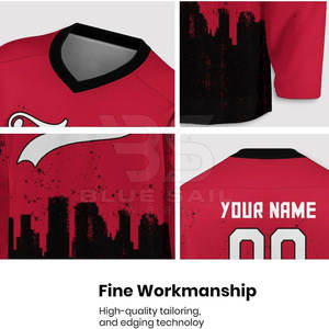 Maillot de hockey à col en V athlétique, tissu respirant pour une mobilité rapide sur les patinoires, maillot de hockey sur glace à col en V pour jeunes et adultes - Product Image 5