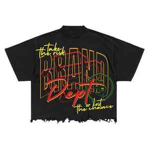 T-shirt imprimé Oem Dtg en gros T-shirt avec logo 100% coton T-shirt surdimensionné pour hommes T-shirt personnalisé vintage lourd lavé à l'acide - Product Image 4