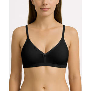 Sujetador inalámbrico de algodón sin relleno con cuello en V para mujer, copa triangular 170, cierre de gancho sin costuras, fino, ajustable, transpirable, para maternidad - Product Image 2