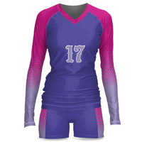 Conjunto de camisetas y pantalones cortos de voleibol de manga larga, ropa deportiva para practicar voleibol