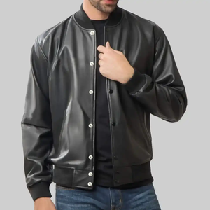 Blouson Bomber Homme Personnalisé en Toile avec Fermeture Éclair, Capuche, Imperméable, Style Streetwear Hiver, Tout Noir, Option Logo - Product Image 2