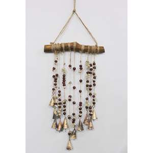 Campana de Viento Bohemia Hecha a Mano con Cuentas Multicolores, Atrapasueños para Jardín, Diseño Vertical Colgante - Product Image 3