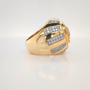 10KT Yellow White Gold IGI Certified Lab Grown Diamond Cluster <b>Ring</b> for Men Rapper's Choice Style Engagement Anniversary - Product Image 5