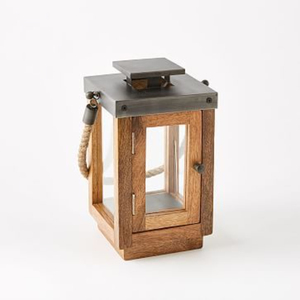 Vente en gros de lanterne métallique en bois décorative écologique pour la maison bougeoir suspendu design unique pour la décoration de jardin de Noël - Product Image 6