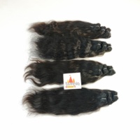 Ekstensi Rambut Manusia Asli India Tamil Nadu Remy Grosir, Kutikula Tersusun Rapi, Virgin Bundle, Double Weft, Gelombang, Untuk Sambungan Rambut