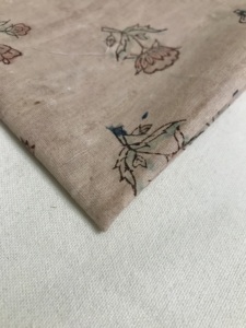 Natural Cotton Hand Block Printed Fabric with Small Floral Motifs Beige Base Indian Textile - Product Image 5