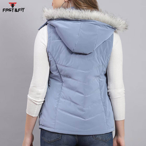 Chaleco de algodón sin mangas para mujer con cremallera Venta al por mayor Fábrica Diseño personalizado Popular Casual Ropa exterior Chaqueta acolchada para la venta - Product Image 2