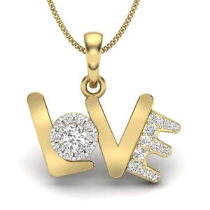 Pendentif d'amour en or 18 carats avec diamant rond cultivé en laboratoire Ishi Diamonds, avec un O et un E étincelants, 0,38 ct, marqué BIS HUID - Product Image 1
