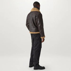 New Arrival Men's High Quality Fashion <b>Fur</b> Leather Jacket <b>for</b> Men Men's Sheepskin Leather Jacket Classic Bomber Style with <b>Fur</b> - Product Image 4