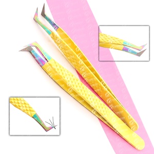 Pestañas postizas japonesas de acero inoxidable, herramienta de maquillaje con volumen de injerto dedicado, pinzas para pestañas al por mayor con logotipo personalizado - Product Image 1