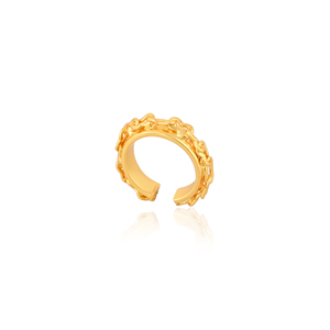 Anneau en laiton simple à la mode, prix de gros, vente chaude, plaqué or, anneaux simples pour femmes, anneau minimaliste réglable, cadeau pour un usage décontracté - Product Image 1