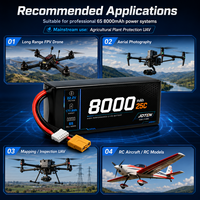 Batería LiPo de Grado Industrial 6S 22.2V 8000mAh 25C, Paquete de Baterías de Alta Densidad de Energía para Drones RC de Topografía y Mapeo Profesional