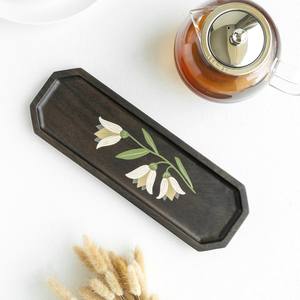 Plateau rectangulaire en bois de manguier tendance et écologique, 13,5 pouces x 4,5 pouces x 0,6 pouces, peint à la main, biodégradable - Product Image 6