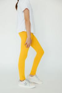 Leggings de yoga pour enfants en gros personnalisés, longueur entière, couleur unie, imprimés personnalisés, collants nude, pantalons de sport pour adolescentes - Product Image 5