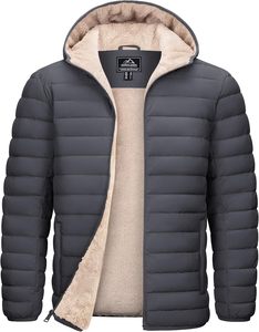Veste matelassée pour homme de qualité supérieure 2025, à capuche, doublée de sherpa, résistante à l'eau, coupe-vent, isolée, chaude, pour l'hiver - Product Image 4