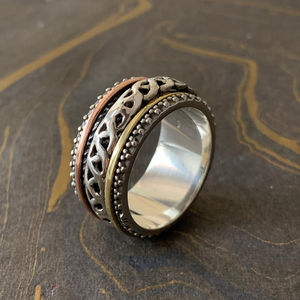 12.0 Grams Three Tone <b>Spinner</b> <b>Ring</b> for Everyday Wear - Product Image 1