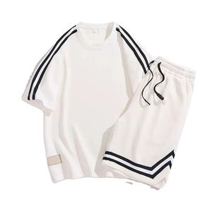 Conjuntos de Camiseta y Pantalones Cortos de Corte Cuadrado, 100% Algodón Jersey, Logotipo Personalizado con Diseño Bordado, Fabricación de Ropa, Liso - Product Image 3