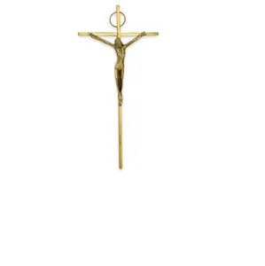 Nouveau Crucifix en laiton personnalisé accessoire religieux fait à la main pour la décoration d'autel d'église Style de cadeau OEM ODM - Product Image 1