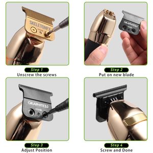 Lames de rechange à écartement zéro pour tondeuses, en acier inoxydable, noires, type prise US, avec manuel d'utilisation en français - Product Image 5