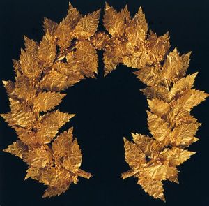 Design de luxe personnaliser fleur et feuilles dorées couronne de conception ronde en métal pour porte d'entrée mur fenêtre jardin zones décoration de fête - Product Image 3