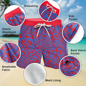 Shorts de course en maille de gymnastique pour hommes, en nylon à taille élastique, de qualité supérieure, ajustés, pour une utilisation décontractée. - Product Image 4