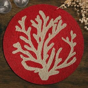 Set de table en coton brodé de perles de qualité supérieure, fait main, style contemporain, avec perles de rocaille - Product Image 4