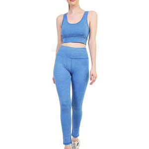 Top Premium Quality Custom Logo Mujeres Active Wear Yoga Leggings y Tops Fitness Yoga Set para la venta - Product Image 2