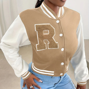 Fabricante OEM Chenille bordado cuero estampado Streetwear mujer béisbol personalizado Logo chaqueta Bomber Varsity chaqueta para hombre - Product Image 4